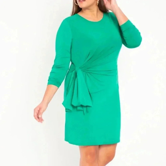 Eloquii Dresses & Skirts - Eloquii Tie Front Bodycon Dress, Size 20, Bright Green